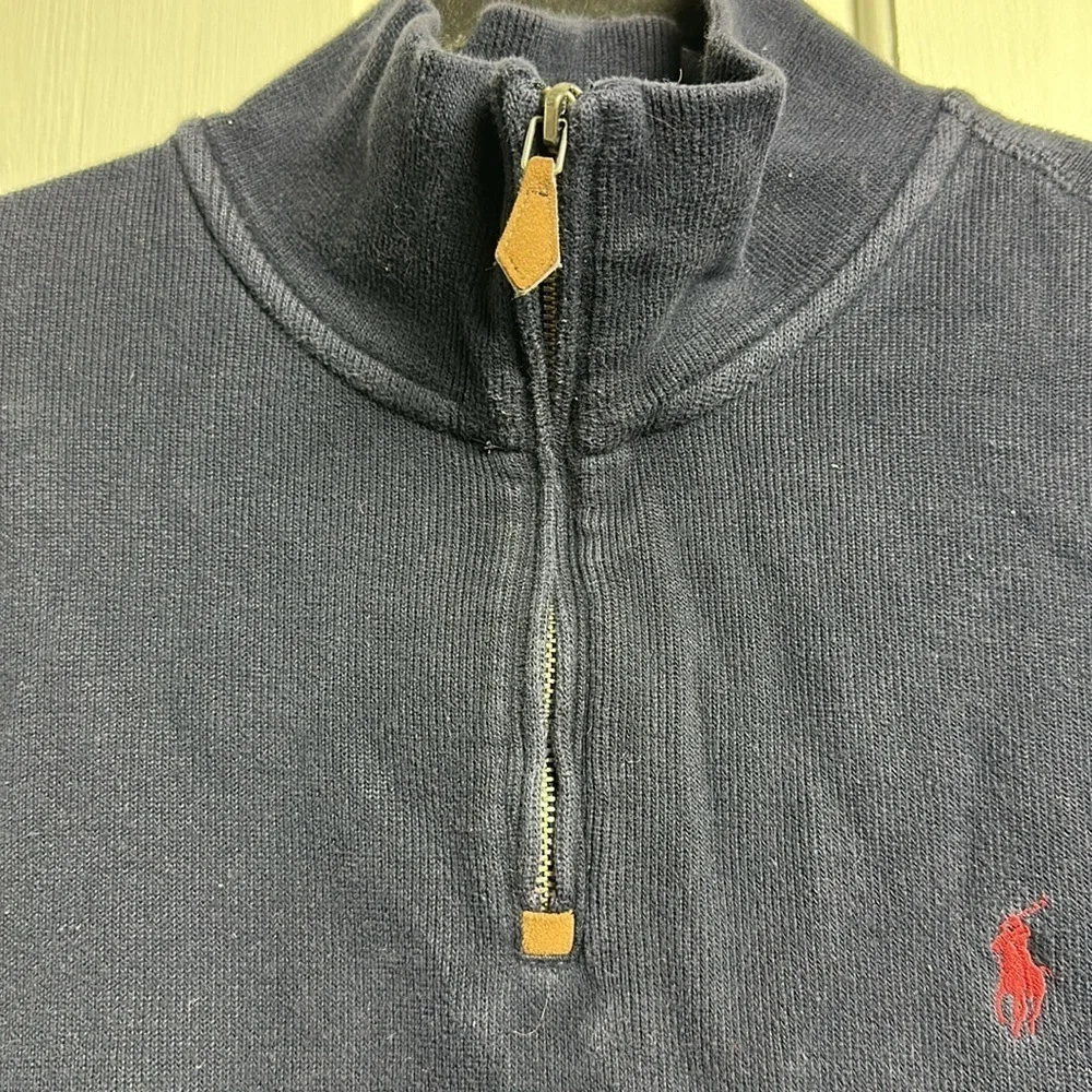 Men’s Polo by Ralph Lauren Navy Blue Quarter Zip knit Size X-Large